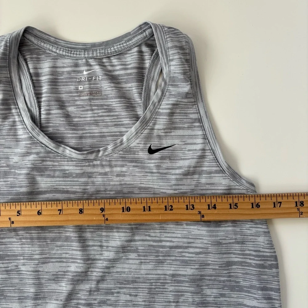 Nike Dri-fit Women's Grey Gray Wide Racer Tank Performance Size Medium